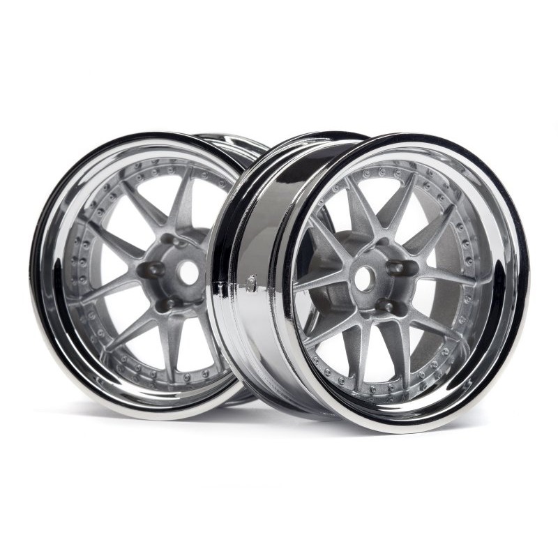 HPI RACING Felgi 2szt. 1/10 DY-CHAMPION 26MM WHEEL (CHROME/SILVER/9MM OS)