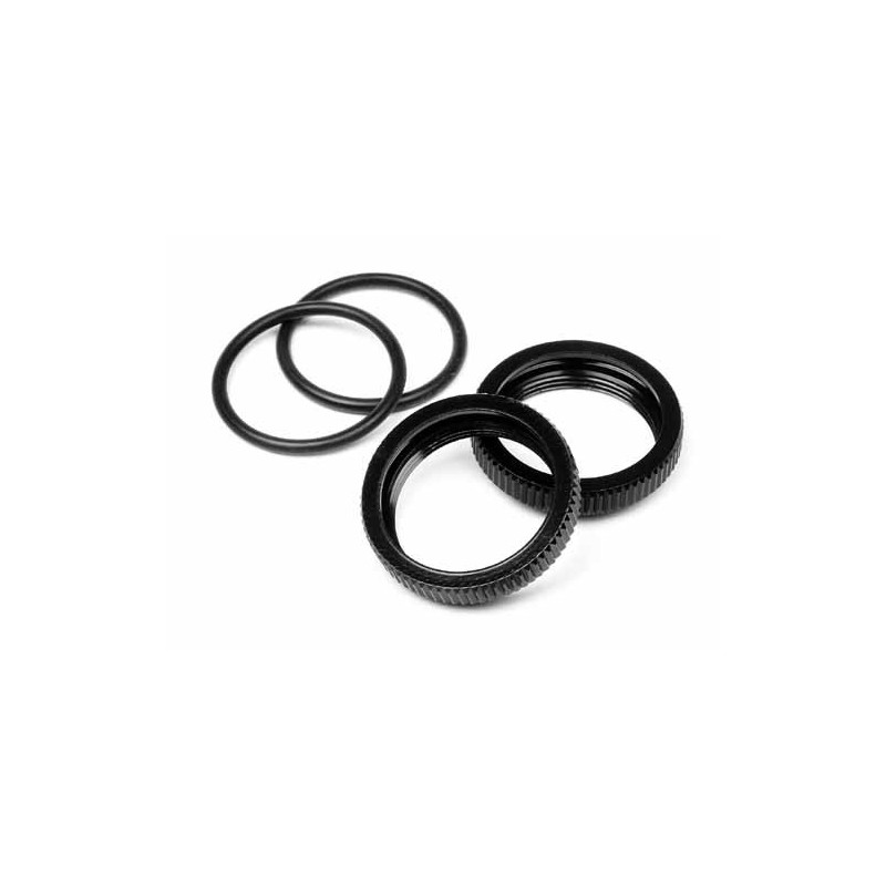 HPI RACING Big Bore Shock Spring Adjust Nut (Black/2pcs)