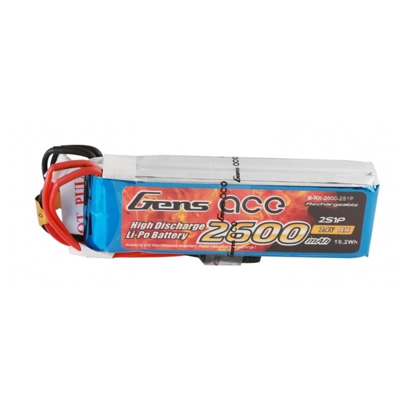 GENS ACE Akumulator LiPo RX 7,4V 2600mAh 2S1P FUTABA