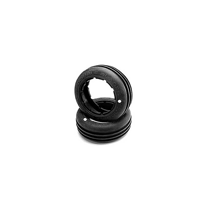 HPI RACING HB DOUBLE BLADES TIRE (White/Baja 5B/Front/2pcs)