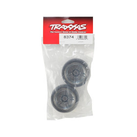TRAXXAS Koła 2szt. / Tires & Split-spoke black chrome wheels 1.9"