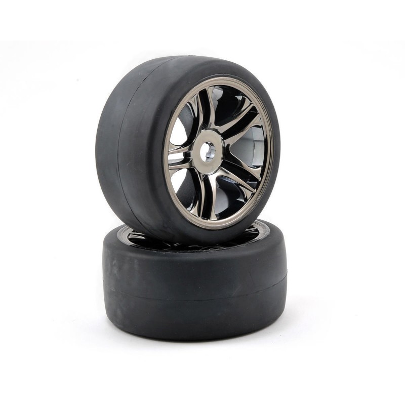 TRAXXAS Koła tył 2szt. do XO-1 / Split-spoke Wheels & Slick Tires (S1 compound)