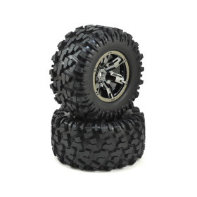 TRAXXAS Koła 2szt. do X-Maxx 8S / Black Chrome Wheels, Maxx AT tires