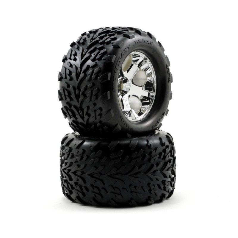 TRAXXAS Koła 2szt. All-Star chrome wheels, Talon tires 1/10 2.8" 1/10