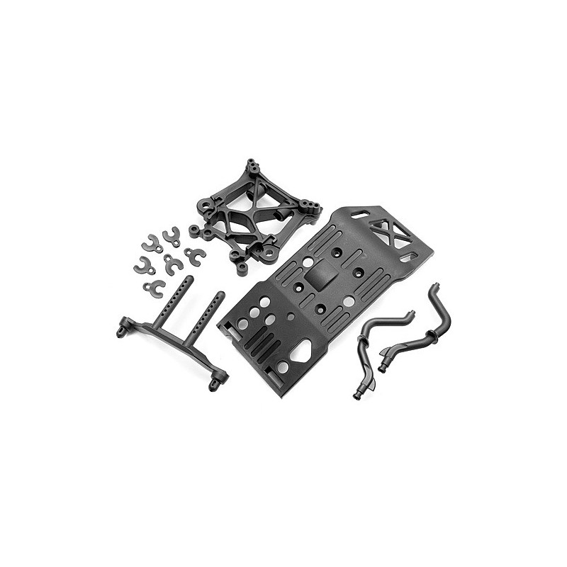HPI RACING SKID PLATE/BODY MOUNT/SHOCK TOWER SET