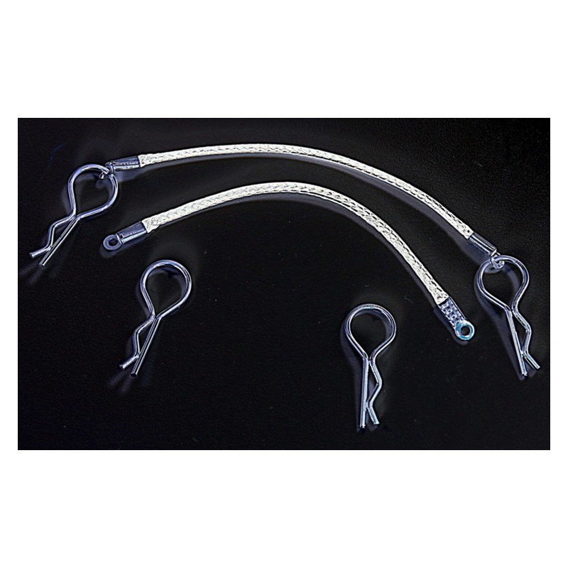 ABSIMA Spinki z zabezpieczeniem do 1:10 / Body Clips Sliver (80mm)