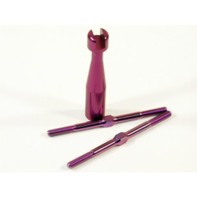 HPI RACING TURNBUCKLE M4X70MM (TITANIUM/PURPLE/2PCS)