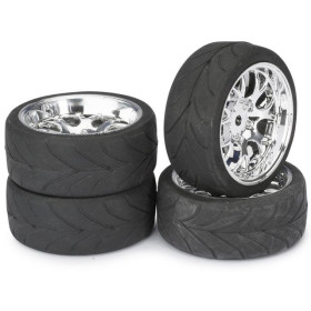 HPI RACING Wheel Set Onroad LP Comb / Profile chrome 1:10 (4 pcs)