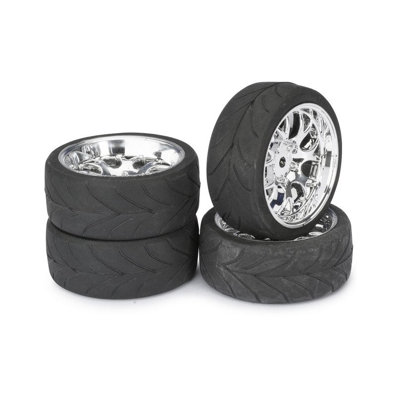 HPI RACING Wheel Set Onroad LP Comb / Profile chrome 1:10 (4 pcs)