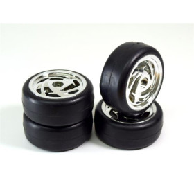 HPI RACING Wheel Set Onroad "Ronin" Slick chrome 1:10 (4)