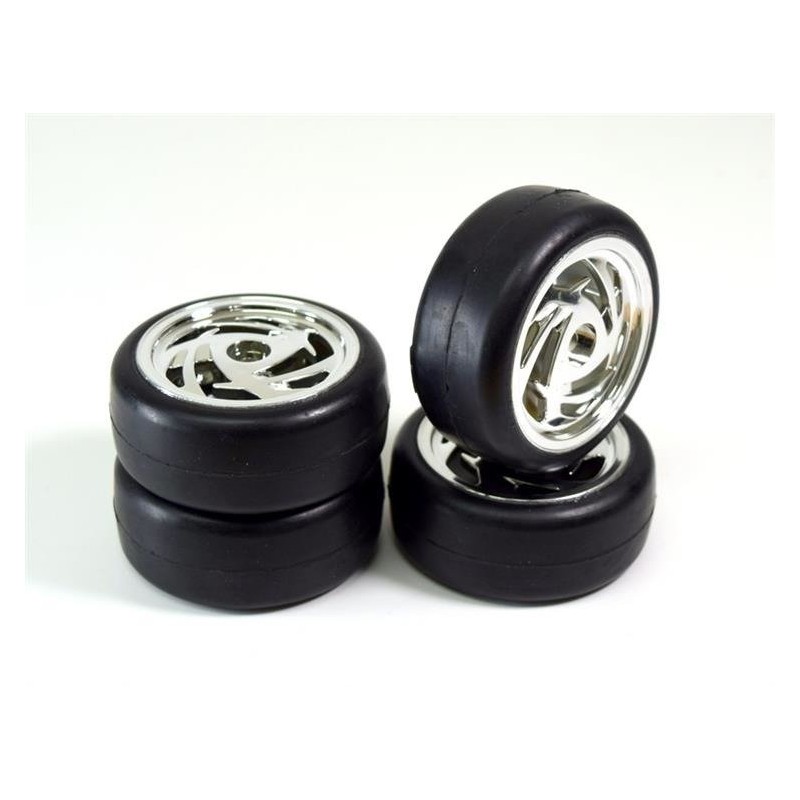 HPI RACING Wheel Set Onroad "Ronin" Slick chrome 1:10 (4)