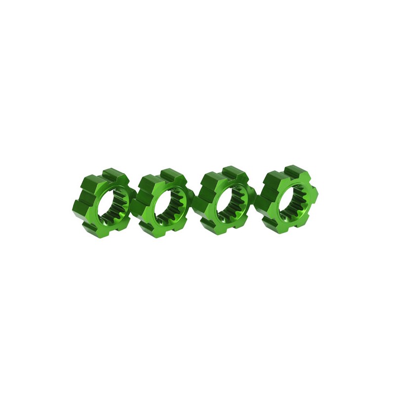 TRAXXAS Mocowania kół (zielone) / Wheel hubs, hex do X-Maxx