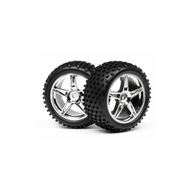 MAVERICK 1/10 Buggy White Rear Wheel Tyre Assembly