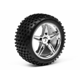 MAVERICK 1/10 Buggy White Rear Wheel Tyre Assembly