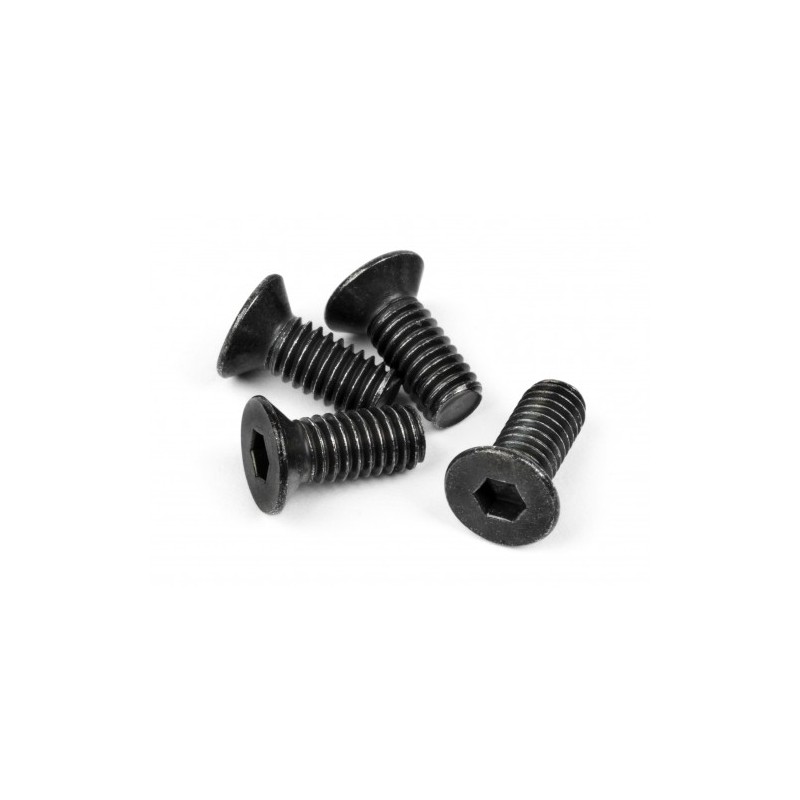 HPI RACING FLAT HEAD SCREW M4x10mm (HEX SOCKET/THIN TYPE/4pc)