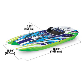 Łódź wyścigowa TRAXXAS DCB M41 Widebody + Stablilizacja TSM + TQ (zielona)
