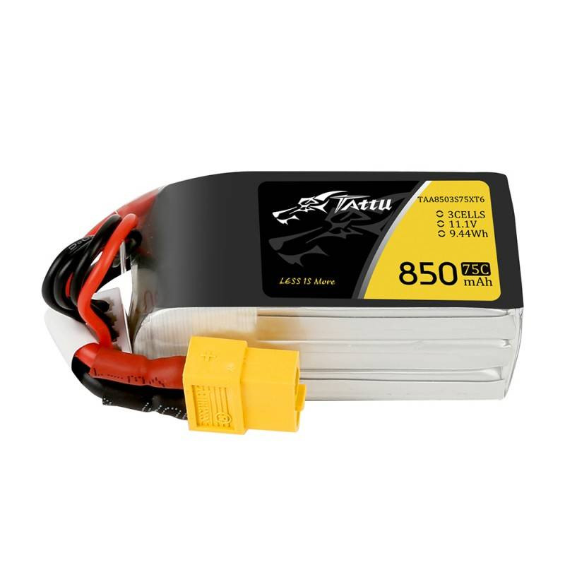 GENS ACE Akumulator LiPo Tattu 850mAh 11.1V 75C 3S1P Konektor XT60
