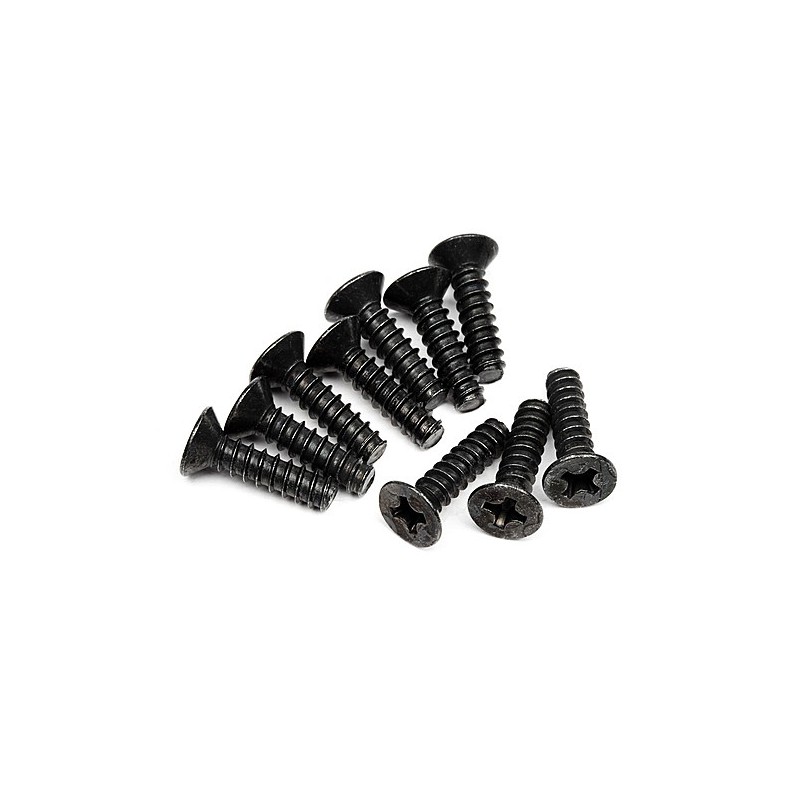HPI RACING TP. FLAT HEAD SCREW M3 x 12mm BLACK