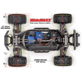 TRAXXAS WideMaxx 4WD VXL 4S 1/10 + TSM (Niebieski)