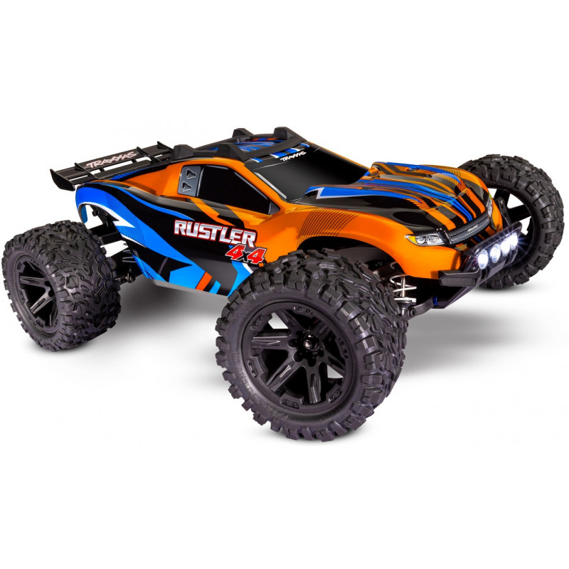 TRAXXAS Auto Rustler 4X4 XL-5 LED 1/10 (pomarańczowy)