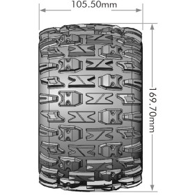 LOUISE Koła 2szt. MFT MT-PIONEER 1/8 Sport Hex 17mm - Monster Truck