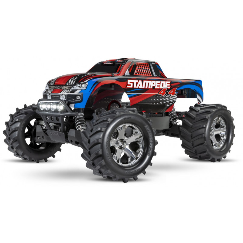 Auto TRAXXAS Stampede 4WD 1/10 Monster Truck + Oświetlenie LED (czerwony)