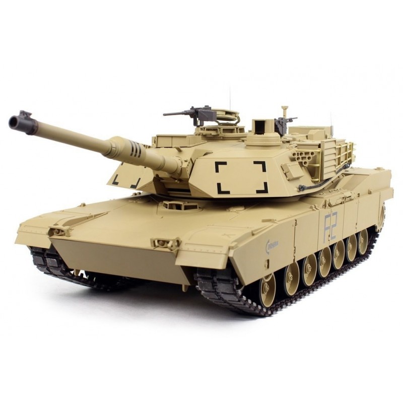 Czołg HENG LONG U.S. M1A2 Abrams Desert 1/16 V7.0 2.4GHz (działko ASG/IR/dźwięk/dym)