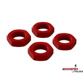 Arrma AR310906 Nakrętka koła 17mm alum czerwona (4)