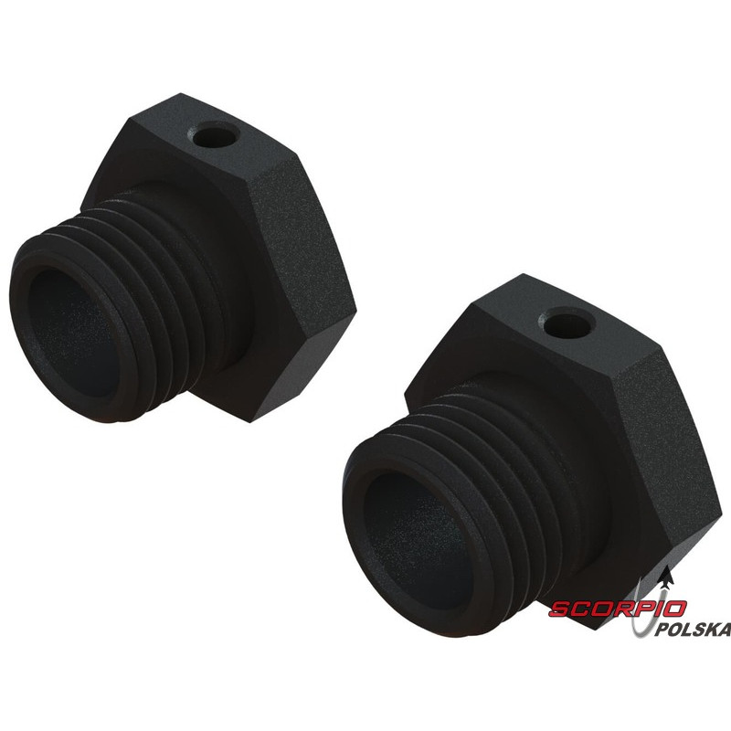Arrma piasta hex 17mm. szerokość 14.6mm aluminium. czarna (2)