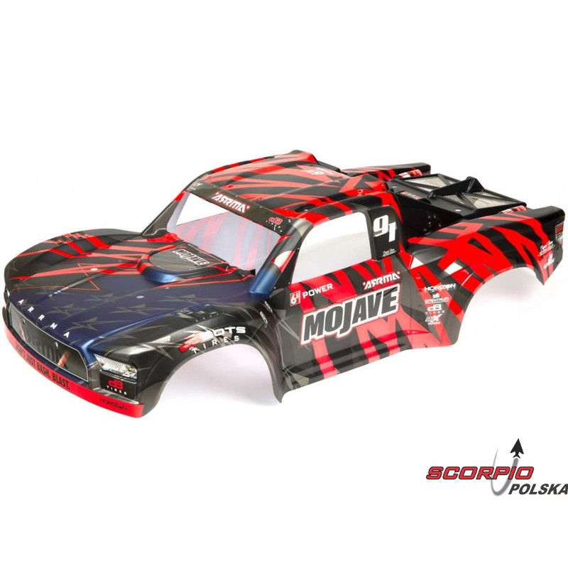 Arrma Karoseria czarna/czerwona: Mojave 6S BLX