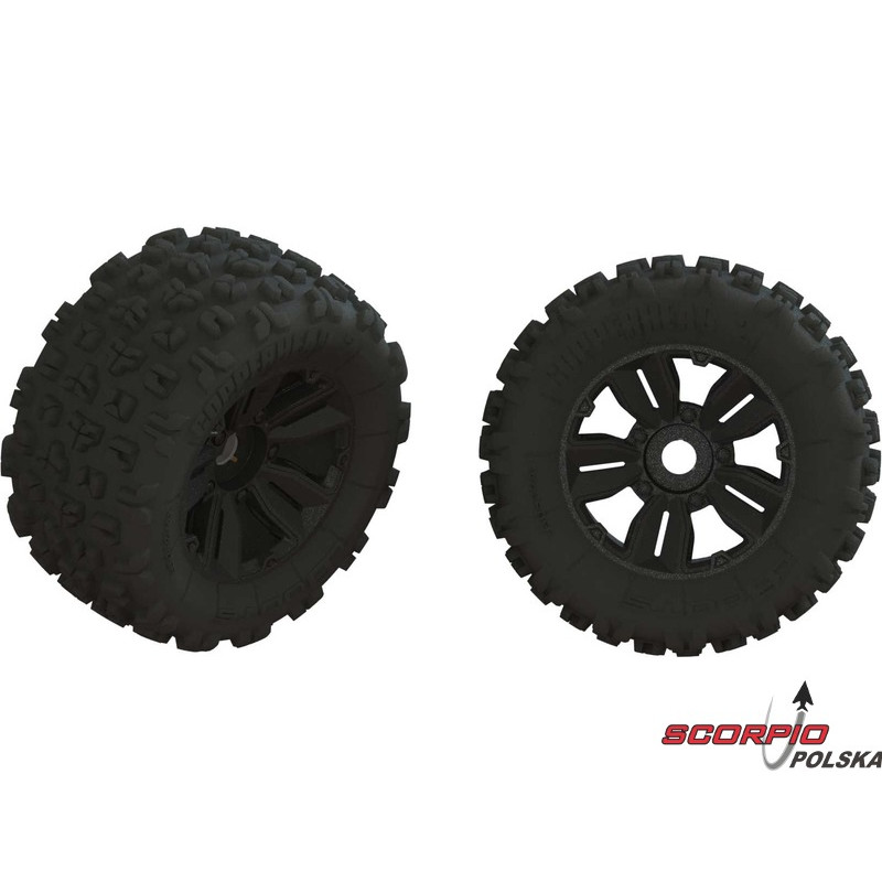 Arrma koło dBoots Copperhead2 MT, czarna felga (2)