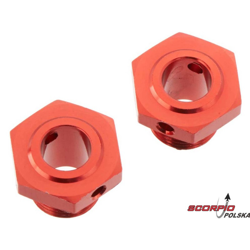 Arrma Hexy aluminiowe, czerwone 17mm/13.6mm (2) (AR310447)