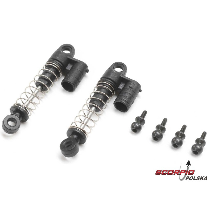 AXIAL amortyzator tylny, sprężyna 0.4mm (2): SCX24 Jeep JT Gladiator