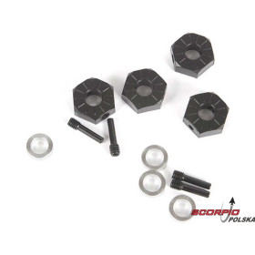 AXIAL piasta 12mm Hex, wał, wkład (4): UTB