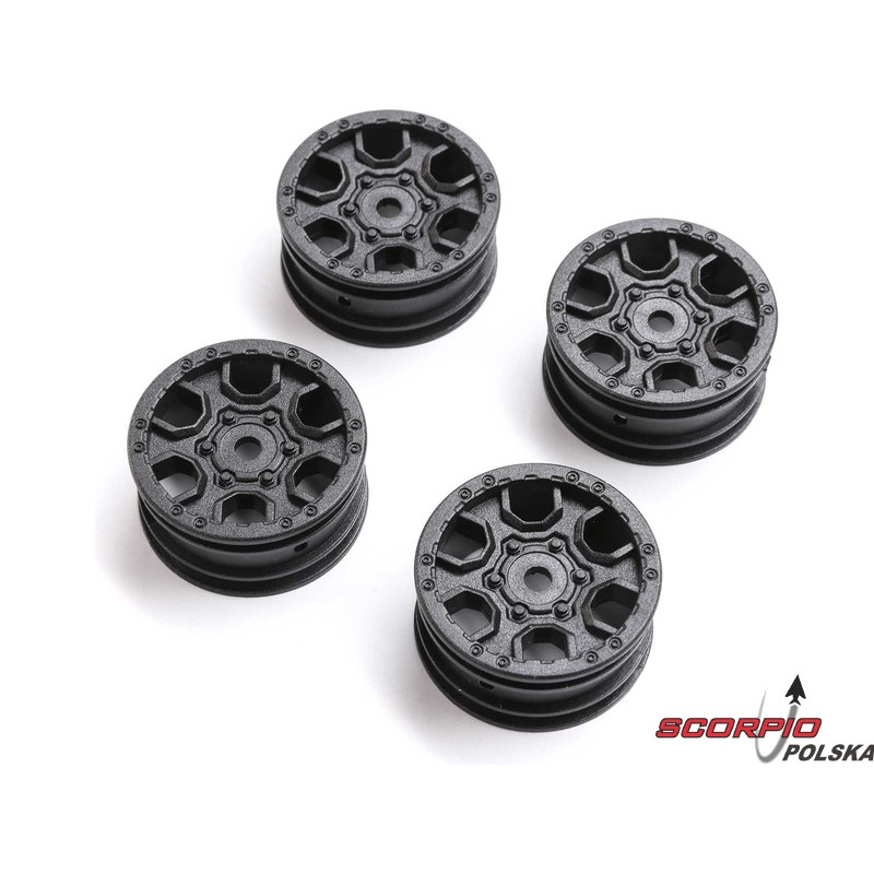 AXIAL felga 1.0 Ford Bronco czarna (4): SCX24