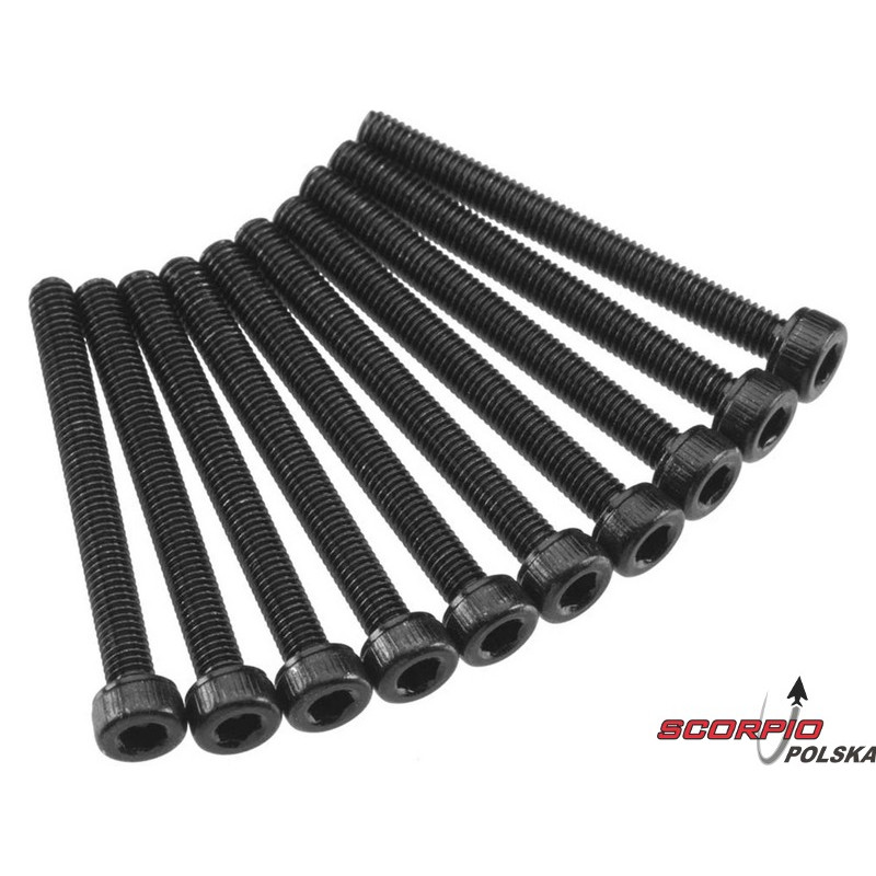 AXIAL AXA091  Śruba CH M3x30mm czarna (10)
