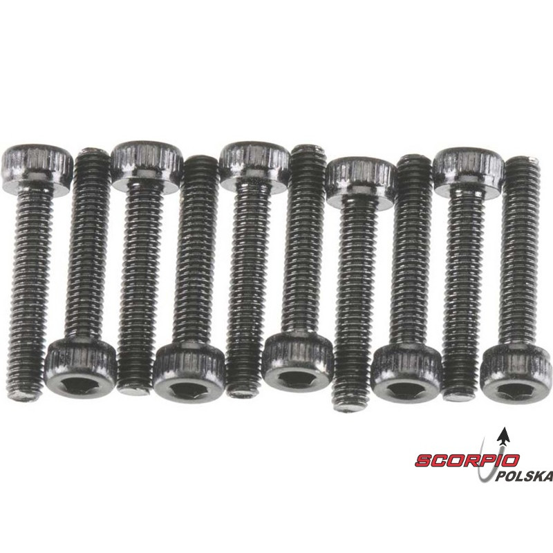 AXIAL AXA087  Śruba CH M3x16mm czarna (10)