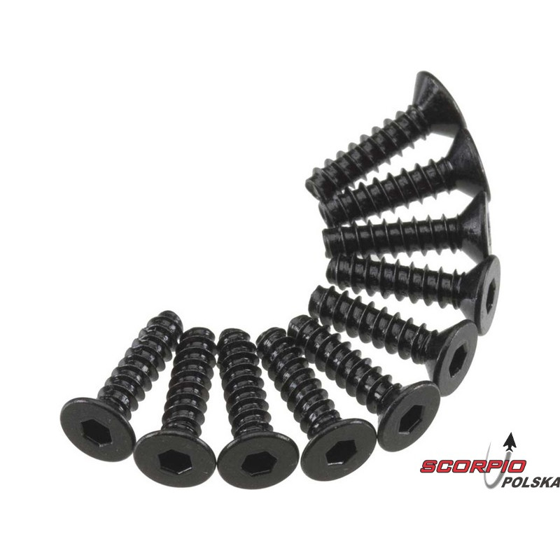 AXIAL AXA466  Śruba FH M3x12mm czarna (10)