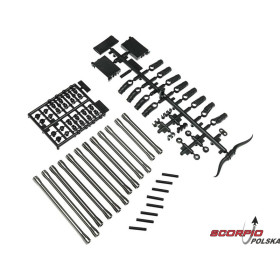 AXIAL AX31466 Cięgna geometrii tylne, aluminium: SCX10 II