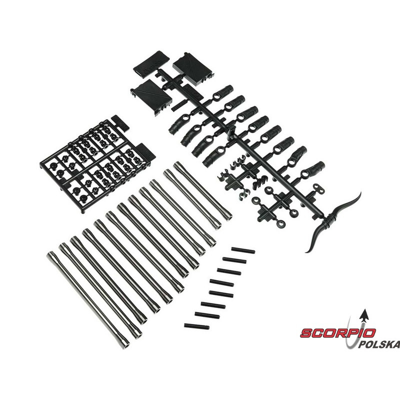 AXIAL AX31466 Cięgna geometrii tylne, aluminium: SCX10 II