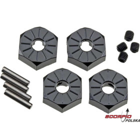 AXIAL AX30427 Sześciokąt niski 12mm alu czarny (4)