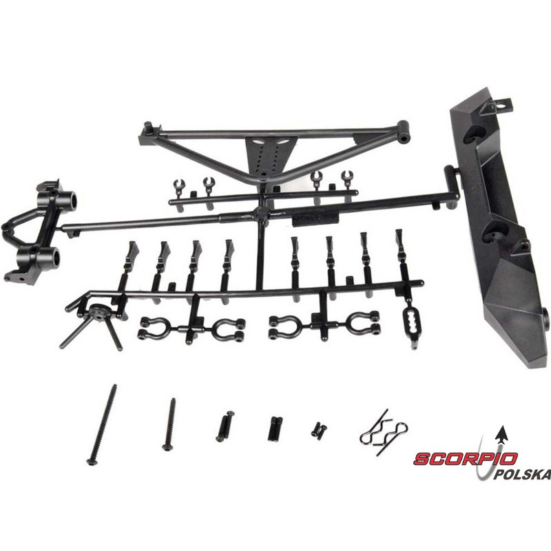 AXIAL AX80126 SCX10/Poison Spyder/JK: Zderzak tylny, mocow