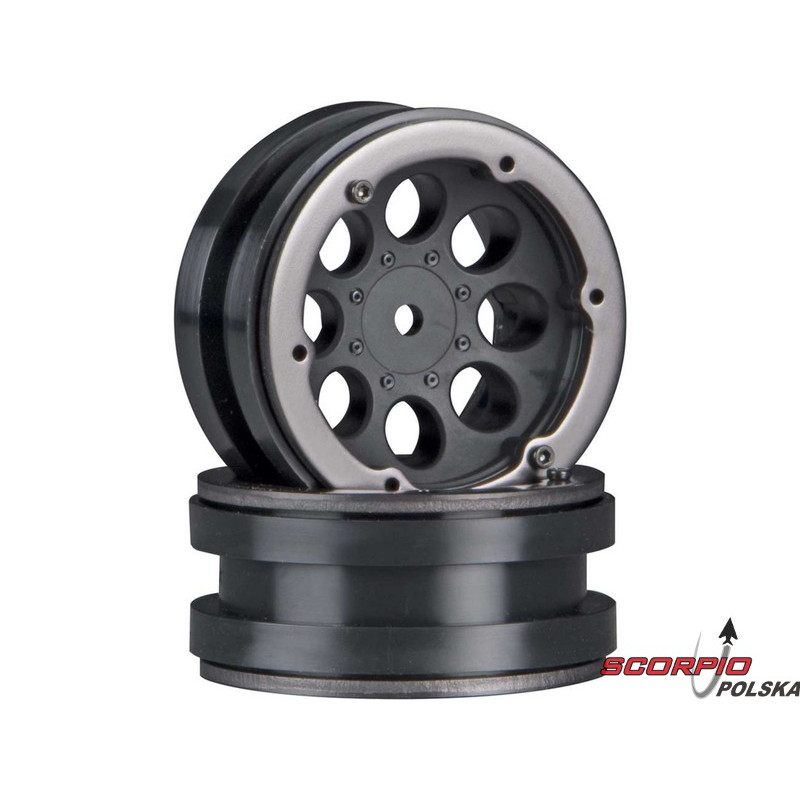 AXIAL AX8087  Felga 1.9 Beadlock 8-otworów czarna (2)