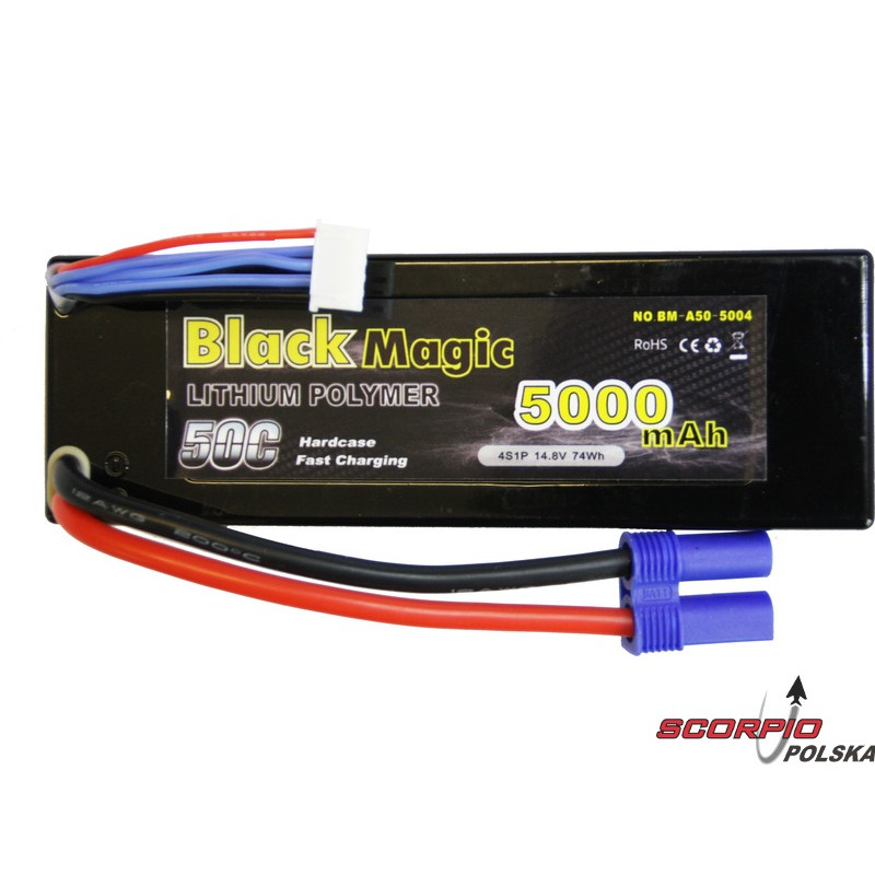 Black Magic LiPol Car 14.8V 5000mAh 50C EC5