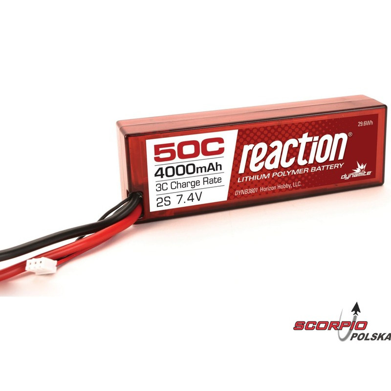 LiPol Reaction Car 7.4V 4000mAh 50C HC EC3