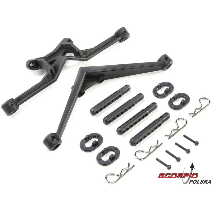 Losi 22S SCT: Mocowanie karoserii