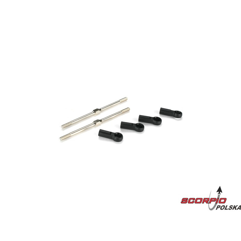 Turnbuckles 4mm X 98mm w/ Ends: 8T