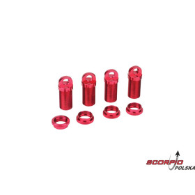 Shock Body & Adjuster Set. Alum.Red(4):MLST/2.MRAM