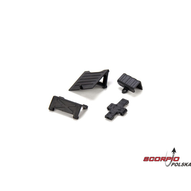 Skid Plate. Chassis Brace. Batt Door & Tray: McRC
