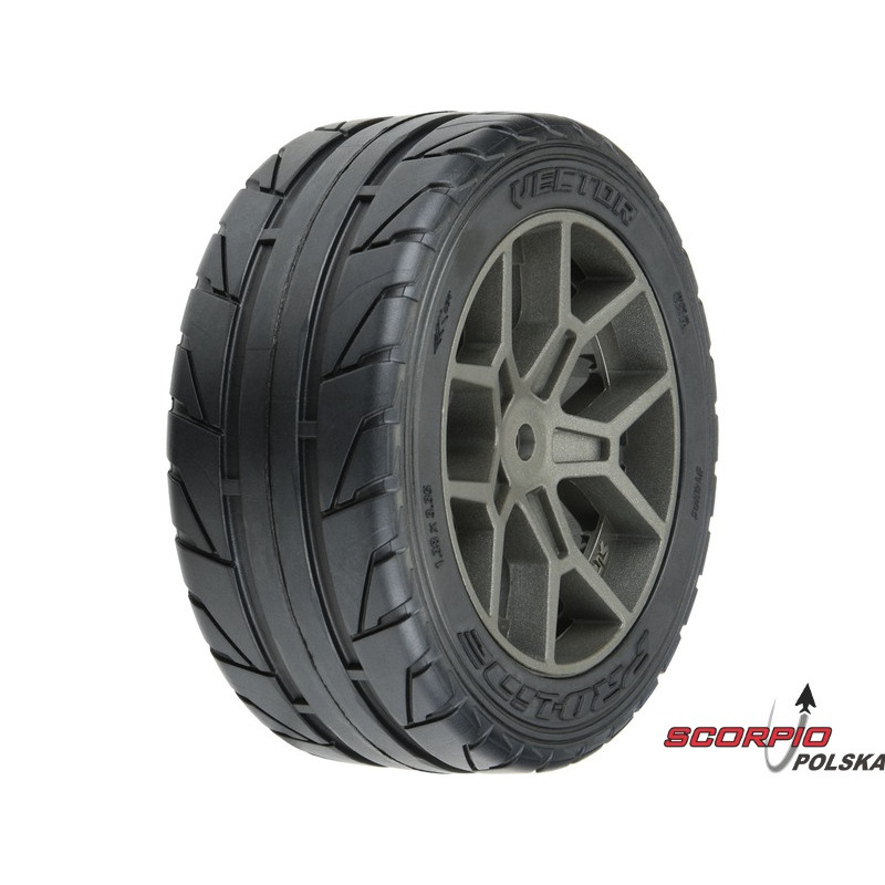 PRO-LINE koło 2.4", opona Vector S3 35/85 Belted, felga szara H12 (2)